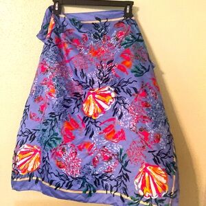 Zara satin effect printed scarf handkerchief nwot